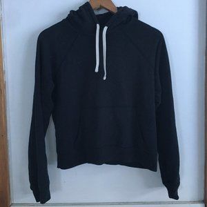 Everlane Lightweight French Terry Shrunken Hoodie in Black Size Medium
